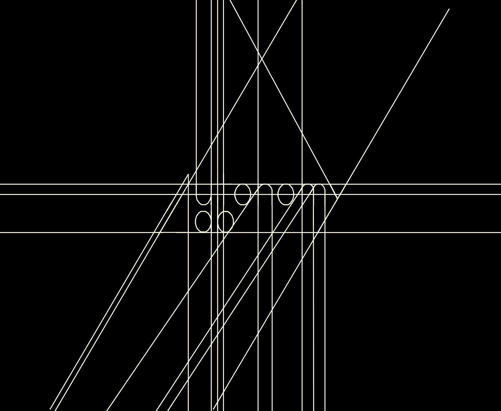 The Autonomy Lab wordmark being drawn, each letter's strokes extended into intersecting lines