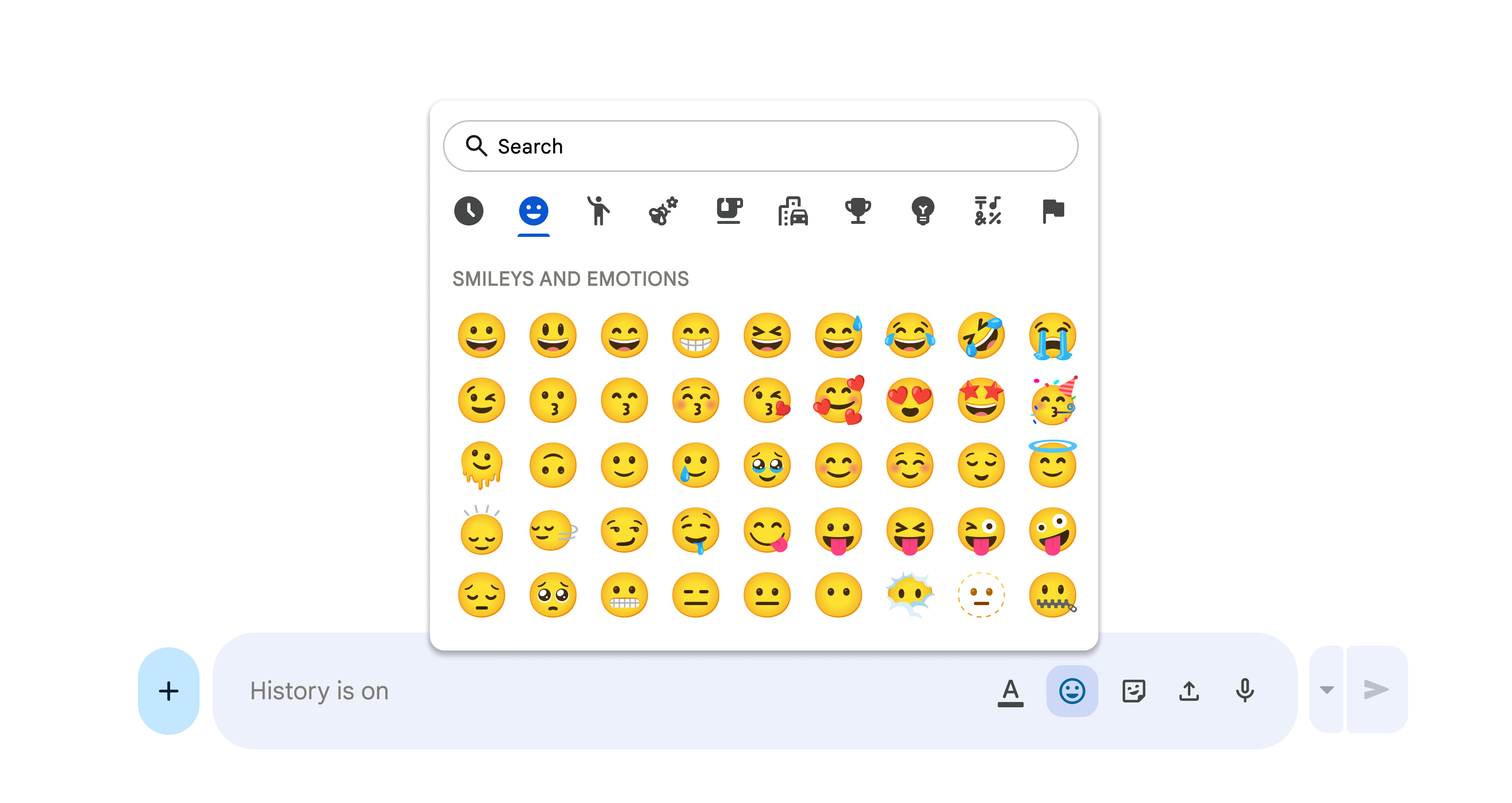 The emoji picker in Google Chat.